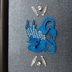 Dragon Art Framed Jewelry Art Jewelry Collage original one-of-a-kind art!